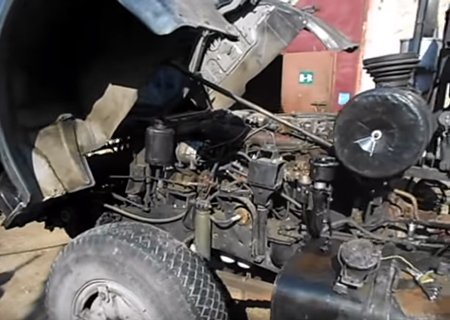 КамАЗ-5410: Установка двигателя Renault MIDR-062045 и КПП Renault B9